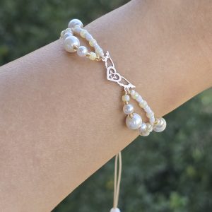 دستبند مرواریدی قلب کد 453