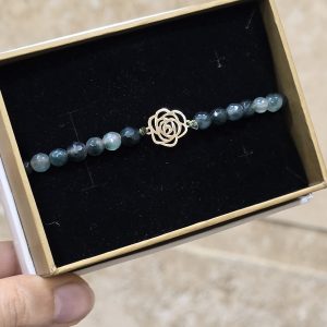 دستبند مرواریدی گل رز کد 5