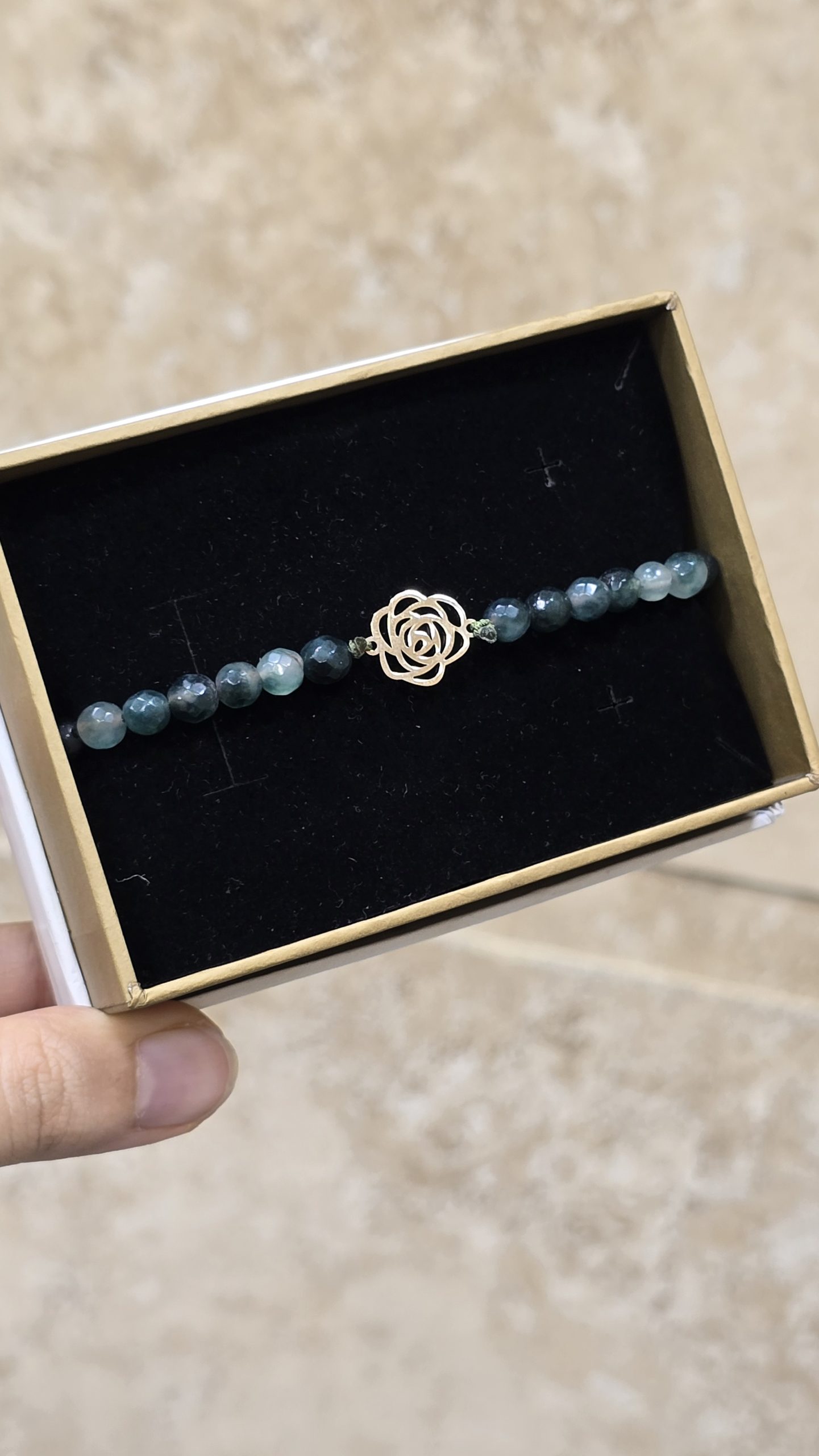 دستبند مرواریدی گل رز کد 5