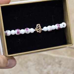 دستبند مرواریدی پروانه کد 254